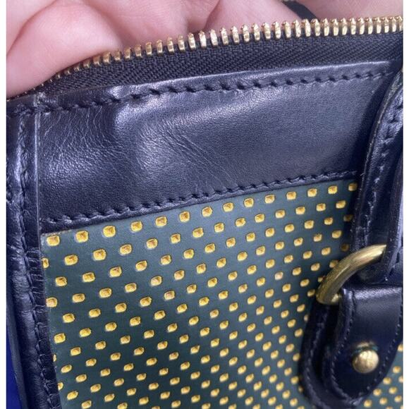 Dooney & Bourke Rare Vintage Cabrio Leather Bucket Bag Navy Blue Yellow‎ HTF - Picture 12 of 12